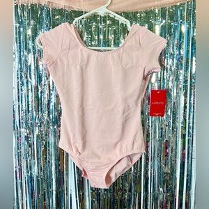 NWT - Girl’s Pink Capezio Short Sleeve Ballet Dance Leotard